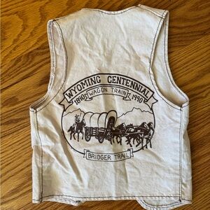 Toddler Canvas Cream Wyoming Western Vest
